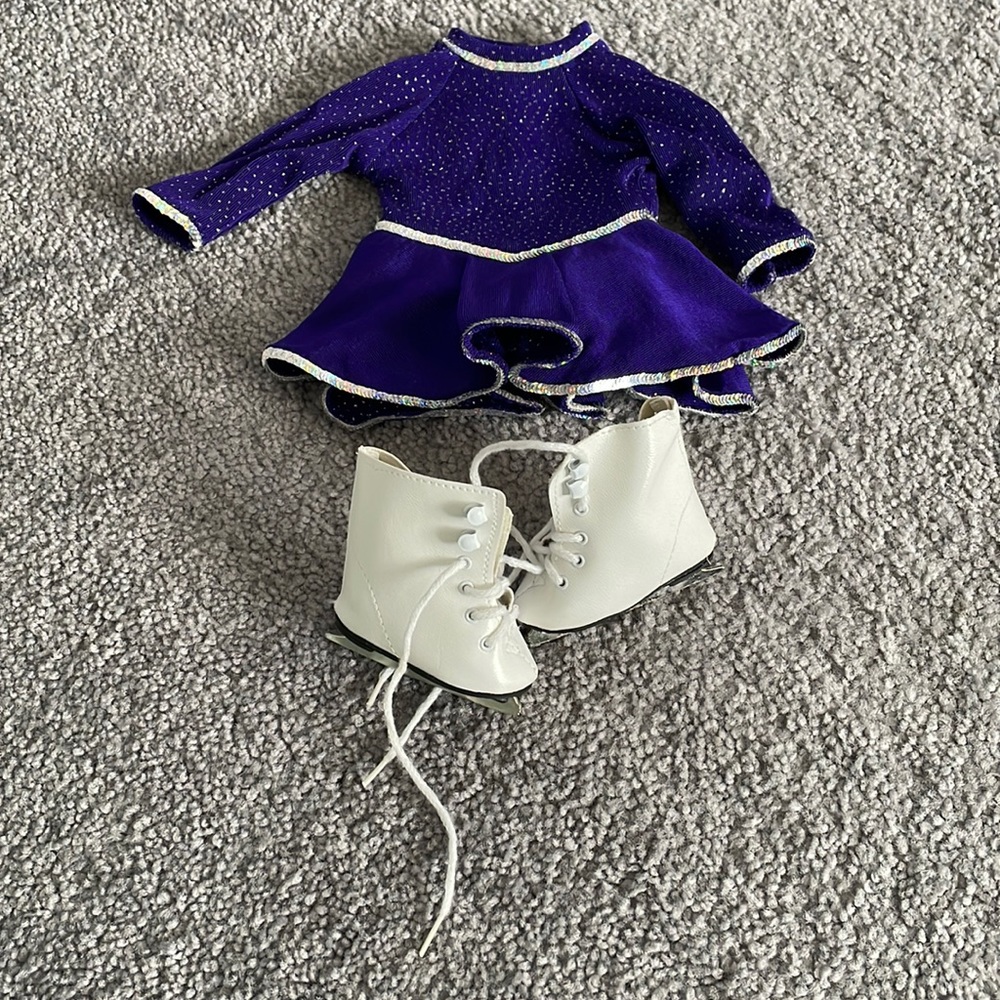 American Girl Doll Ice Skater Costume and Skates